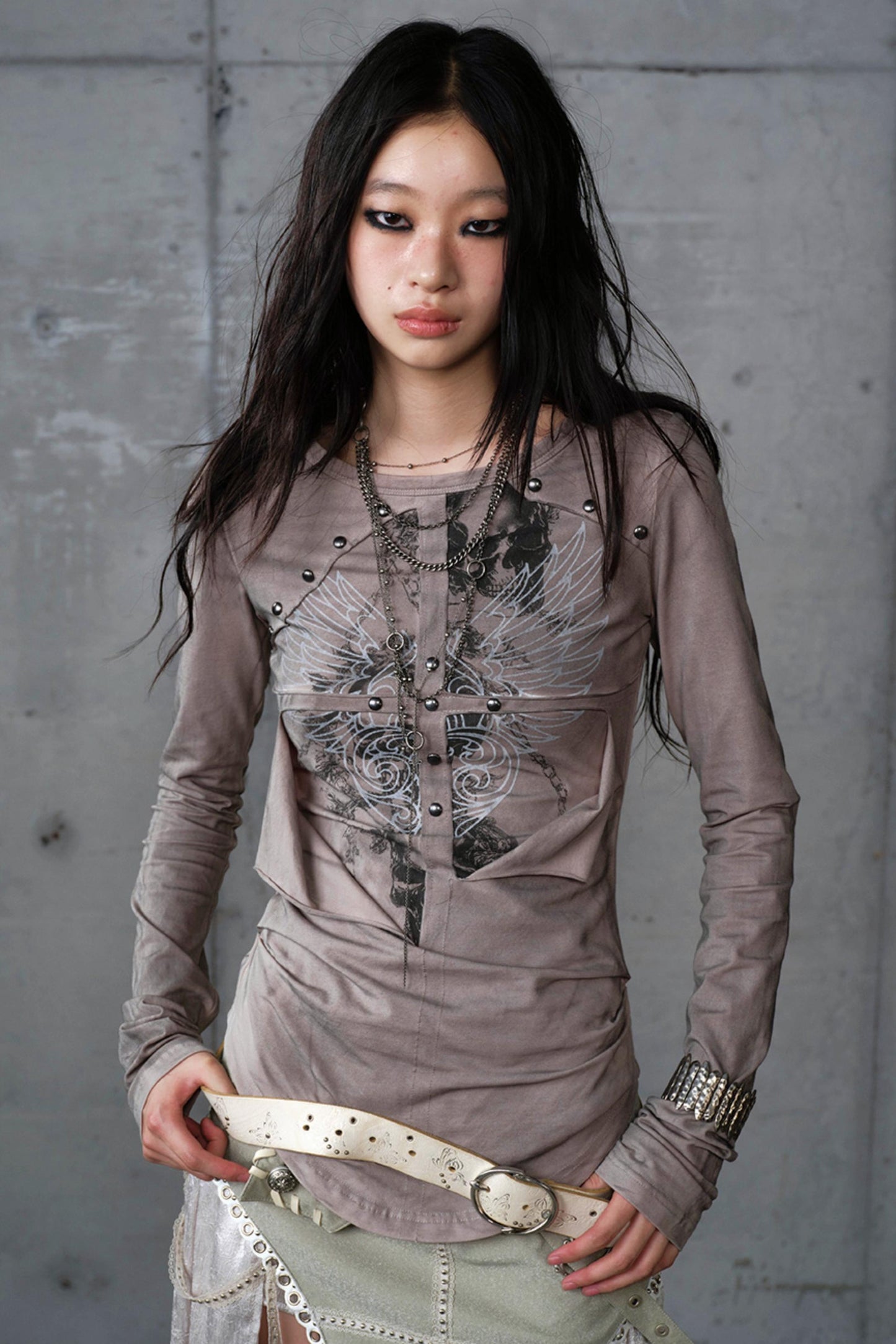 Vintage Distressed Long Sleeve Knitted Base Layer