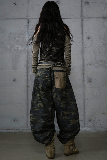 Heavy Industry Embroidery Camouflage Trousers