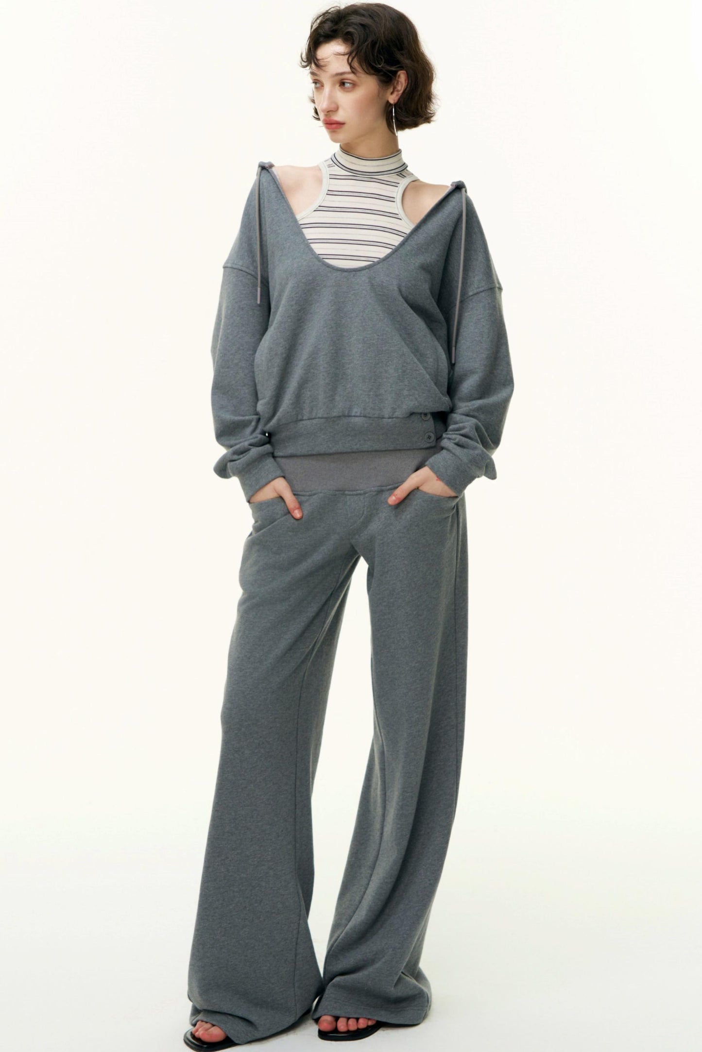 Layered Cotton Sweatshirt Set-Up