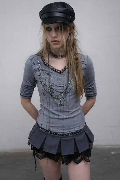 Retro V-Neck Tee Set-Up