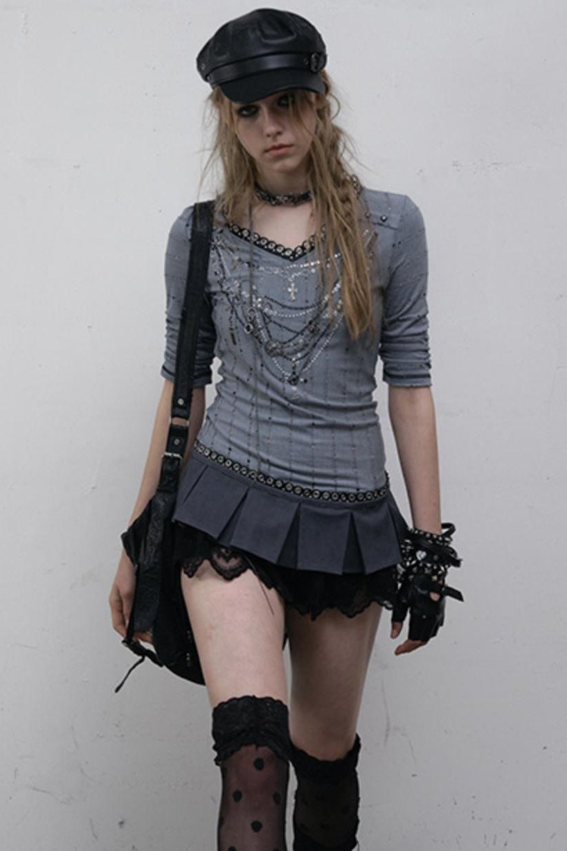 Retro V-Neck Tee Set-Up