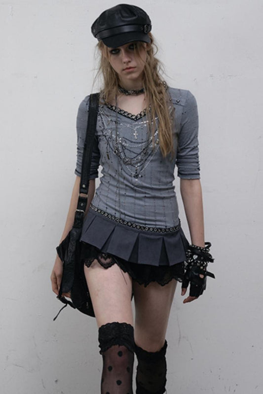 Retro V-Neck Tee Set-Up