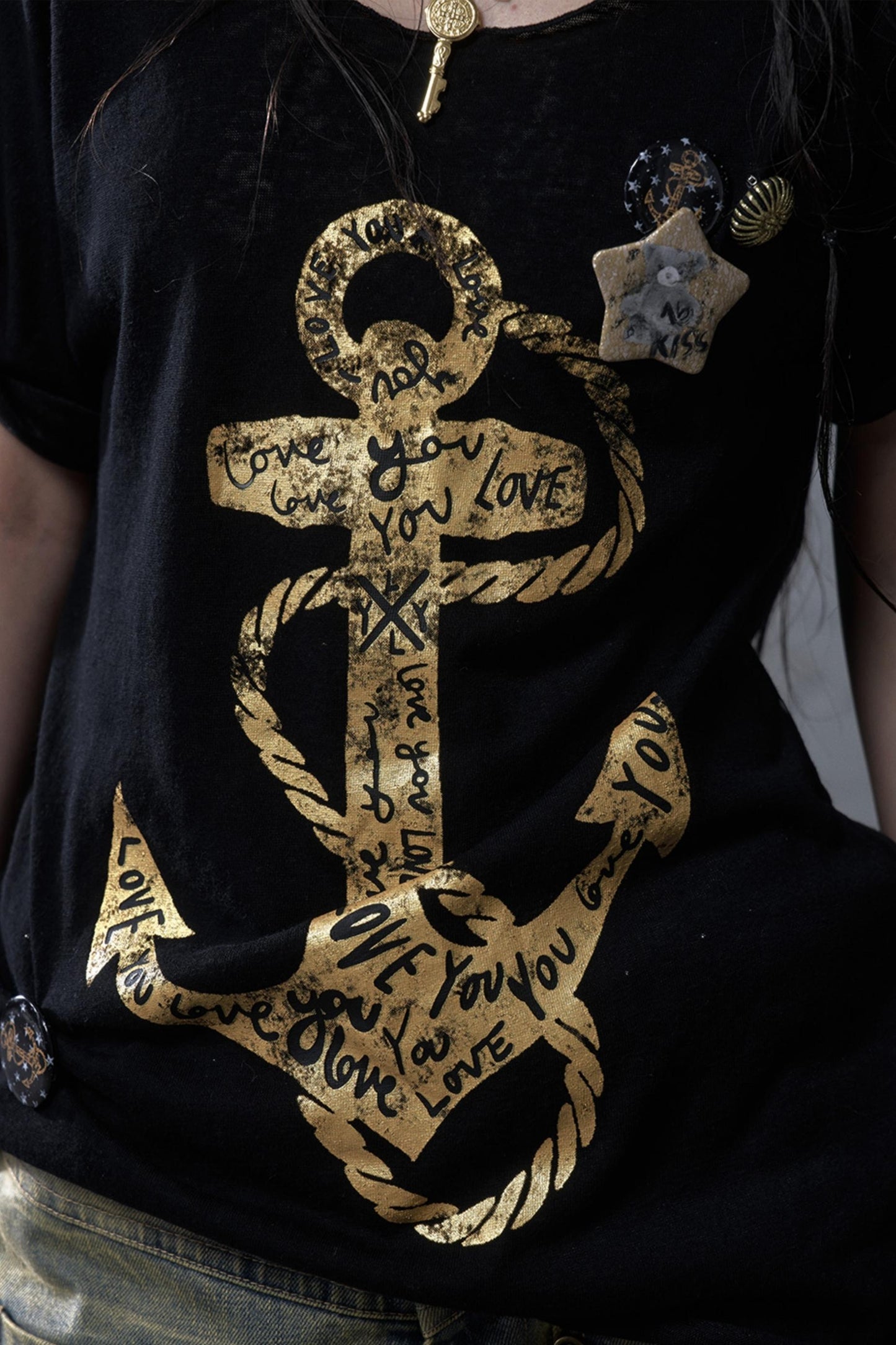Sailor Style Printed Loose T-Shirt