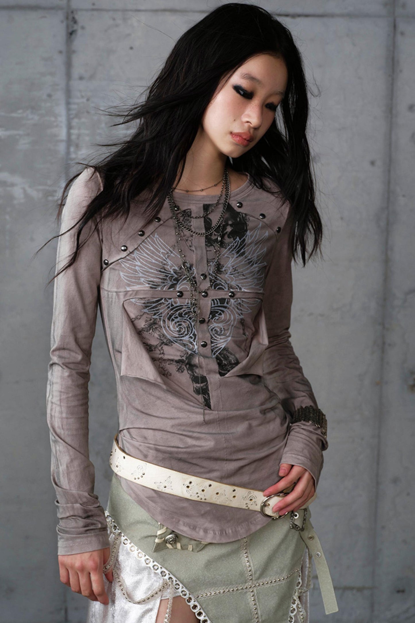 Vintage Distressed Long Sleeve Knitted Base Layer