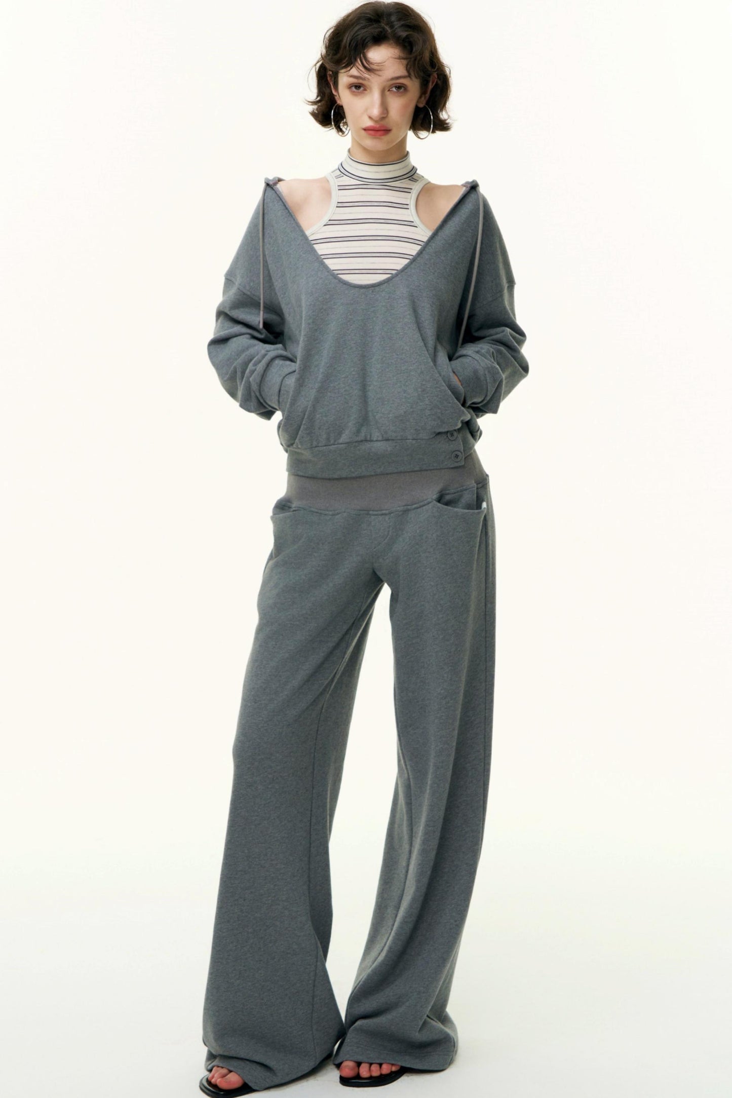 Layered Cotton Sweatshirt Set-Up