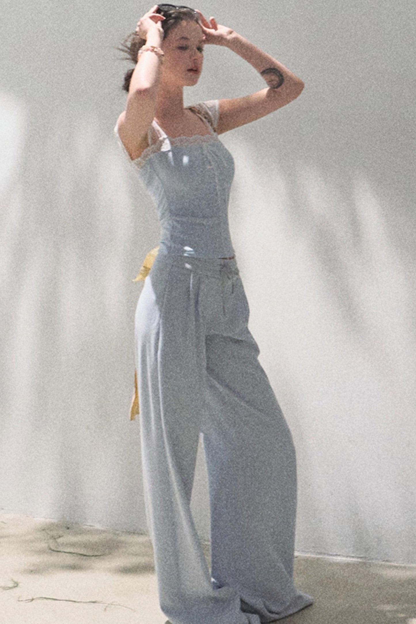 Cotton V-Neck Wide Leg Set-Up