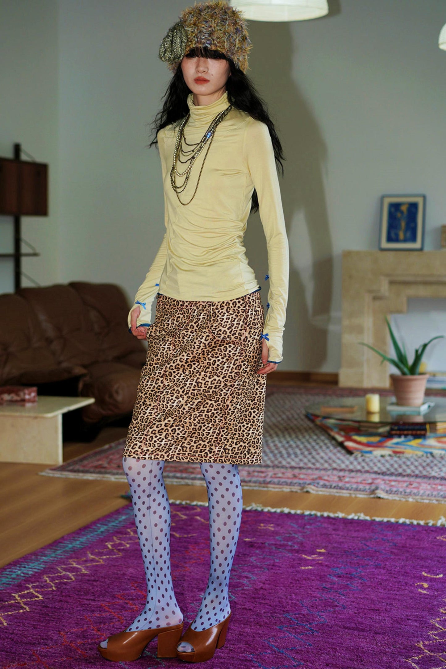 Vintage Suede Pencil Skirt