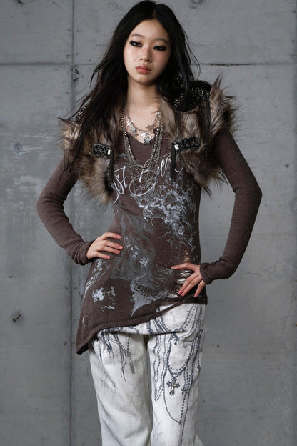 Vintage Plush Punk Knight Vest