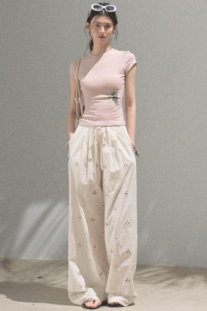 Self-Love Embroidered Summer Pants