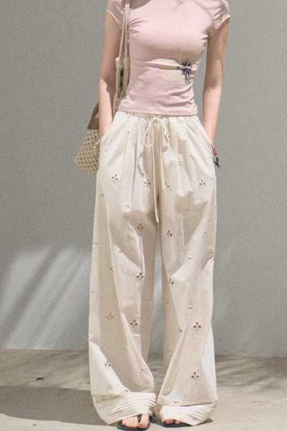 Self-Love Embroidered Summer Pants