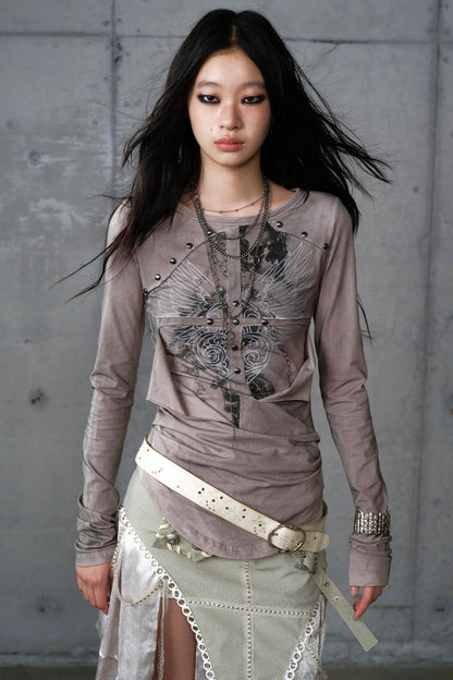 Vintage Distressed Long Sleeve Knitted Base Layer