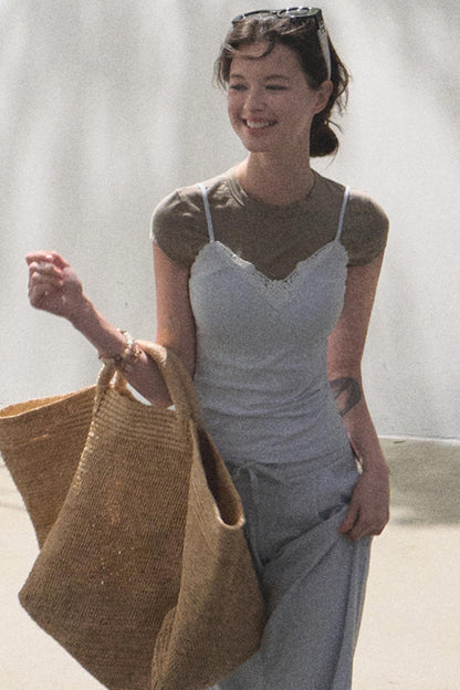 Cotton V-Neck Wide Leg Set-Up