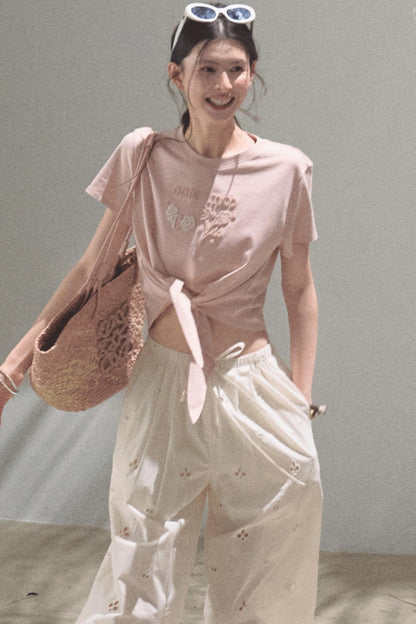 Self-Love Embroidered Summer Pants