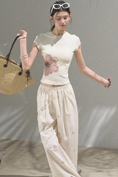 Self-Love Embroidered Summer Pants