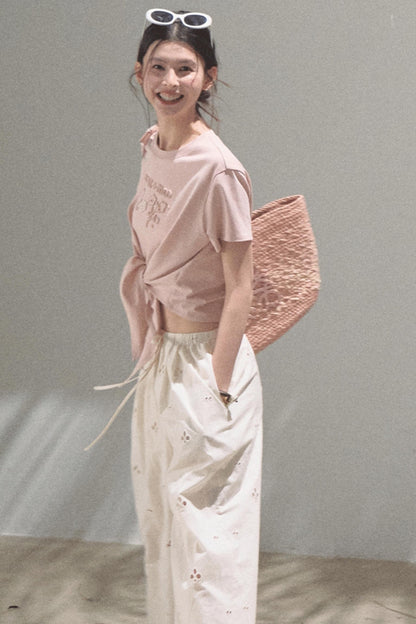 Self-Love Embroidered Summer Pants