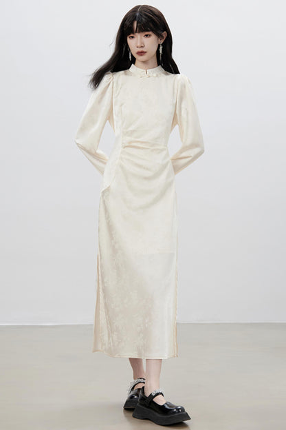 Classic Long-Sleeved Cheongsam Dress