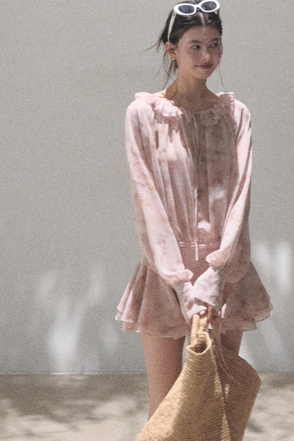 Cherished Ruffled Tie-Dress