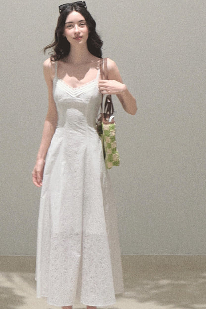 Spring Lace Halter Dress