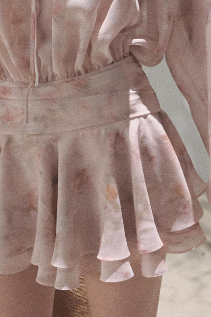 Cherished Ruffled Tie-Dress