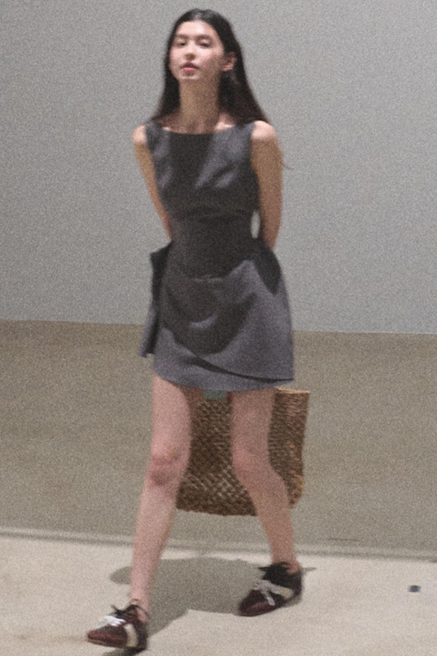 Detachable Collar Wool Dress