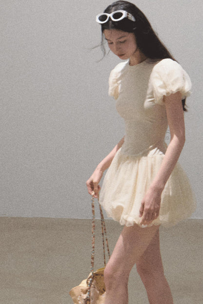 Sun-Kissed Bubble Yarn Dress