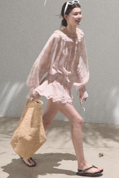 Cherished Ruffled Tie-Dress