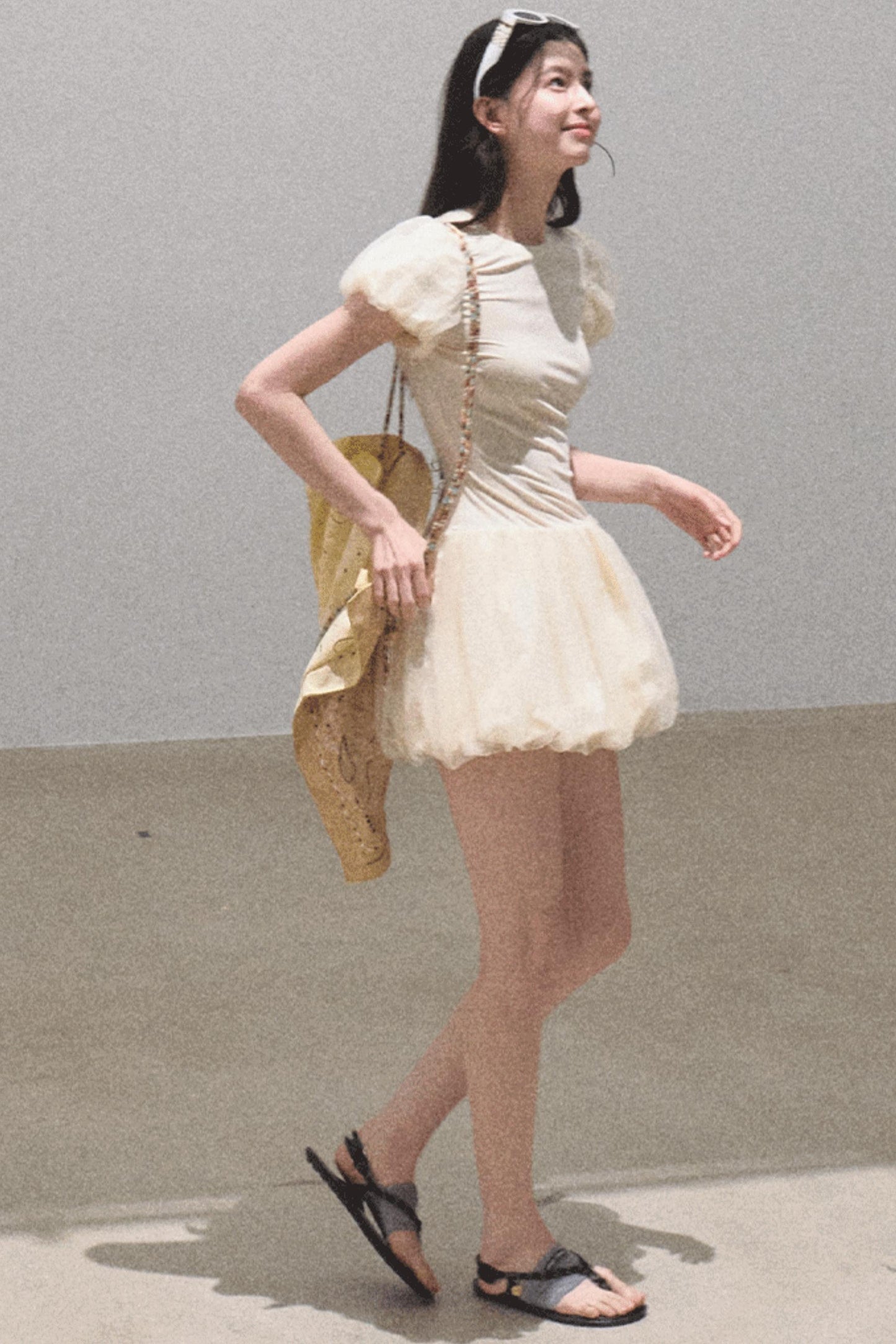 Sun-Kissed Bubble Yarn Dress