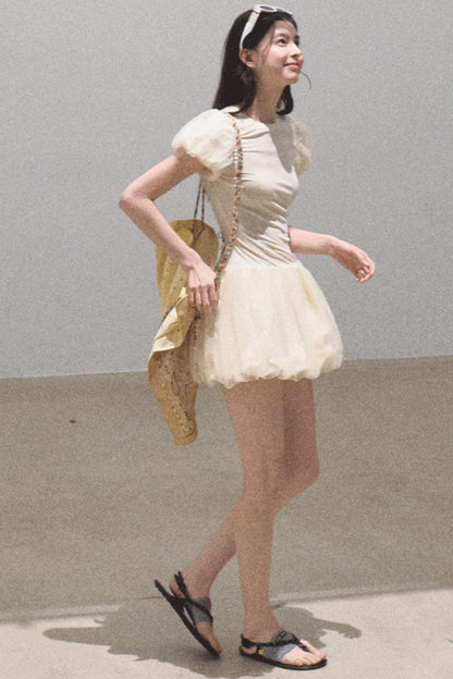 Sun-Kissed Bubble Yarn Dress