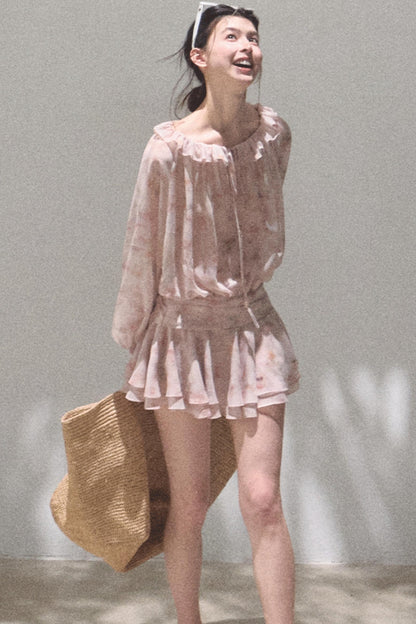 Cherished Ruffled Tie-Dress