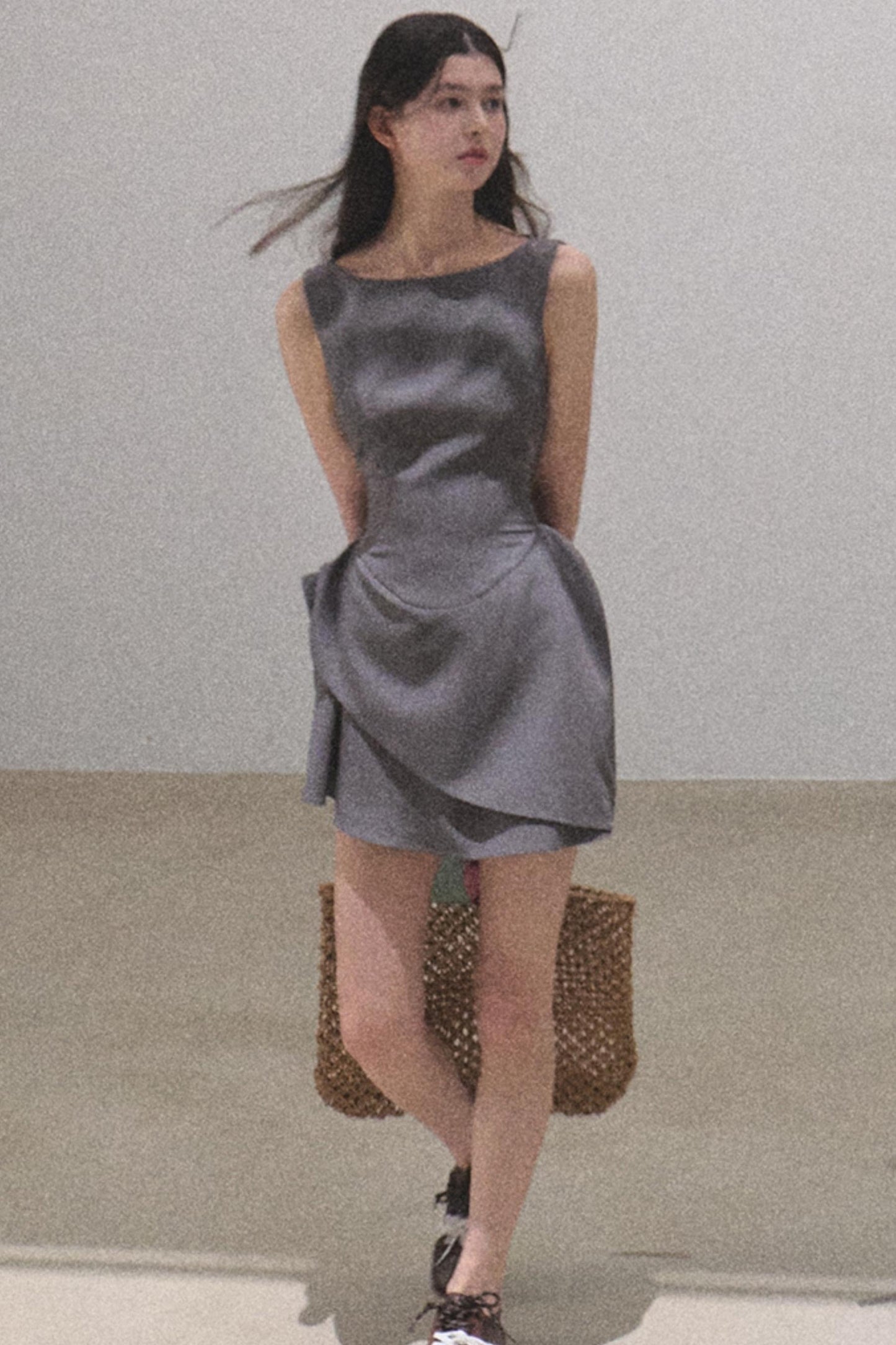 Detachable Collar Wool Dress