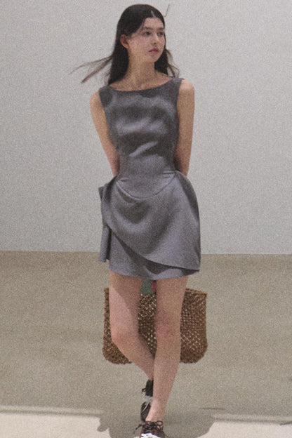 Detachable Collar Wool Dress