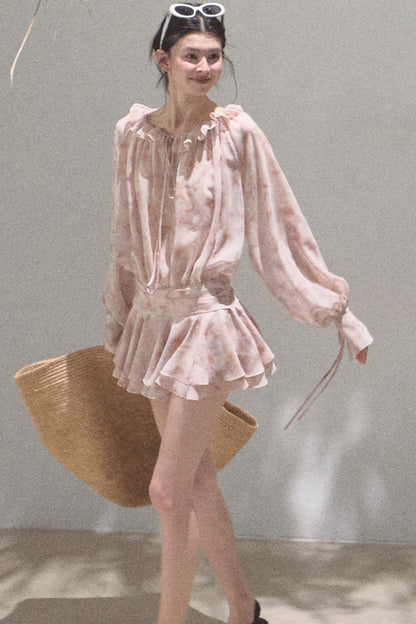 Cherished Ruffled Tie-Dress