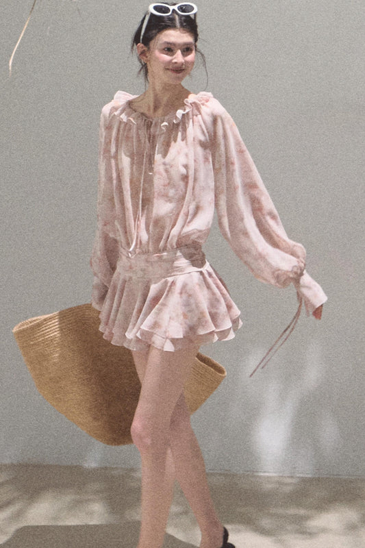 Cherished Ruffled Tie-Dress