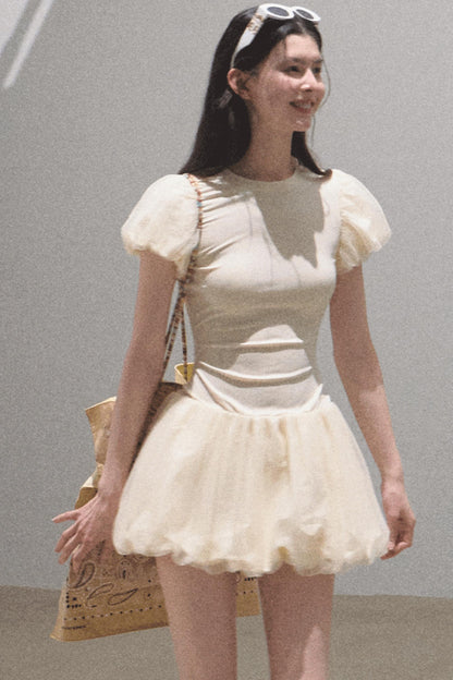 Sun-Kissed Bubble Yarn Dress