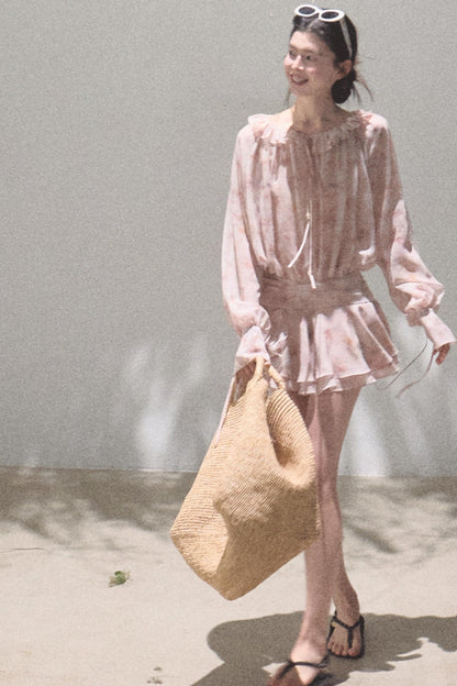 Cherished Ruffled Tie-Dress