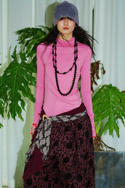 Autumn Solid Turtleneck Top