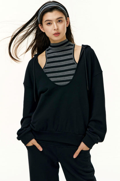 Layered Cotton Sweatshirt Set-Up