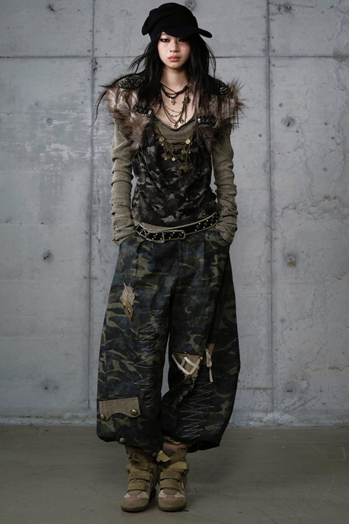 Heavy Industry Embroidery Camouflage Trousers