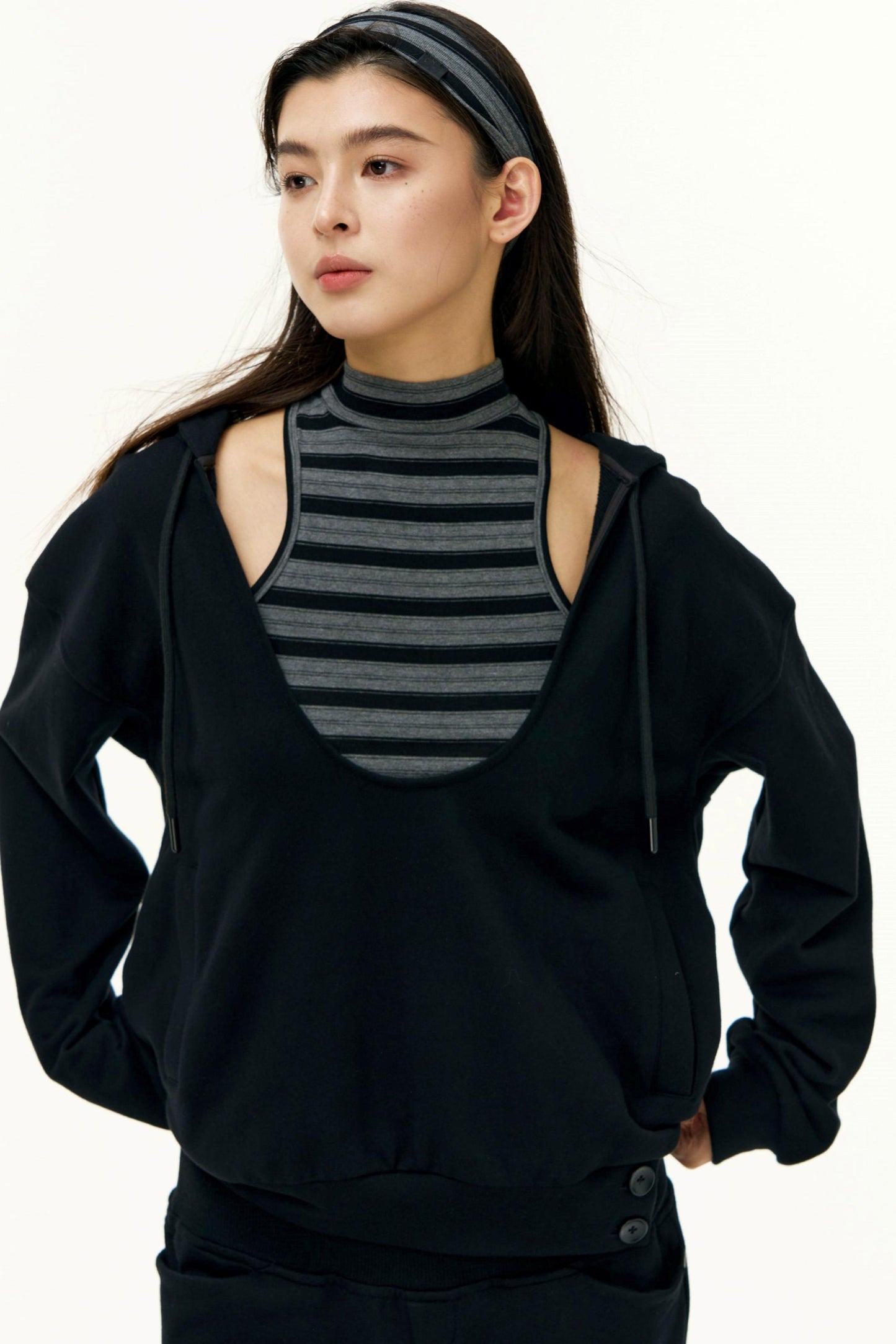 Layered Cotton Sweatshirt Set-Up