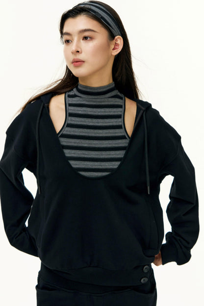 Layered Cotton Sweatshirt Set-Up