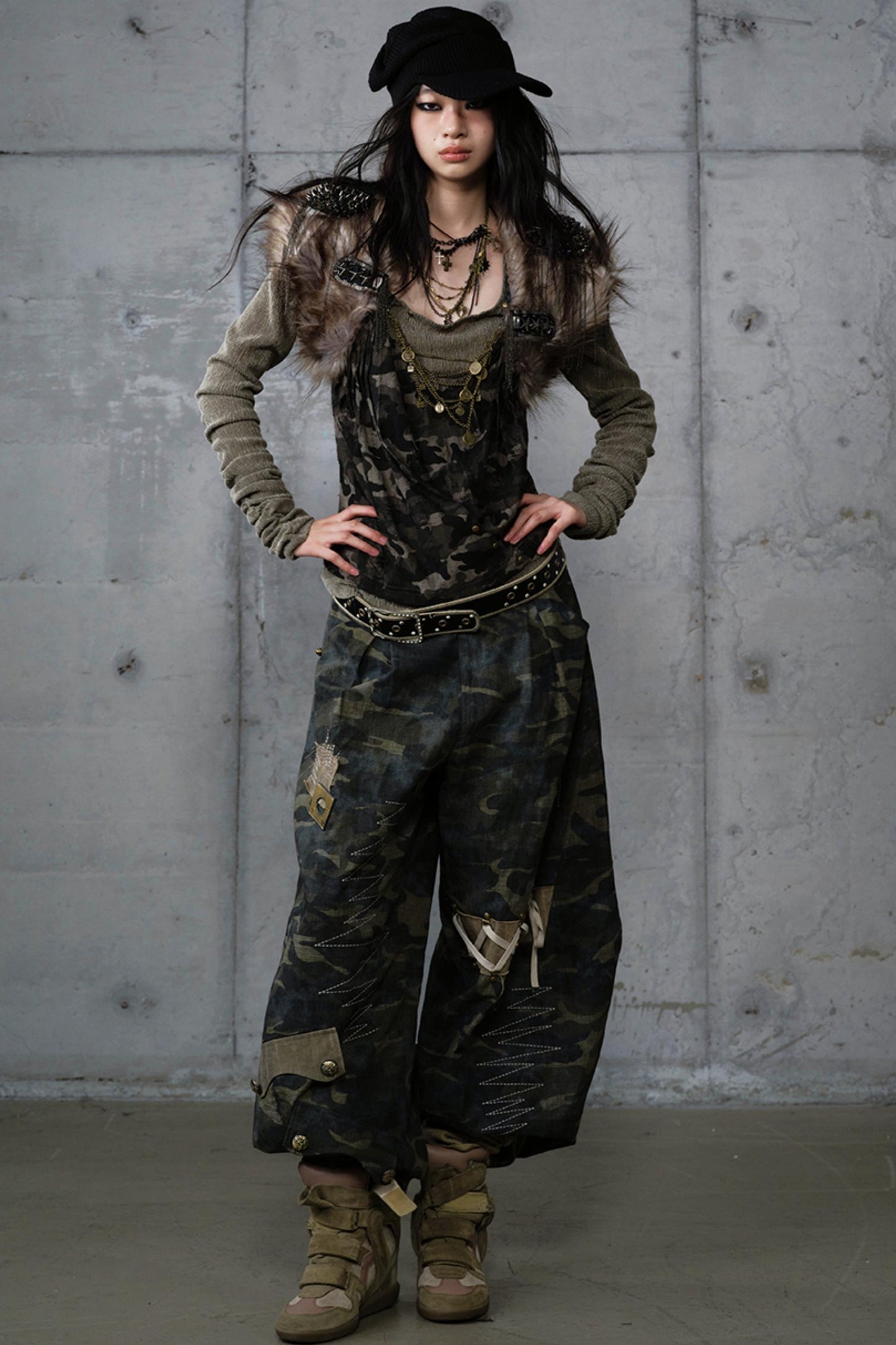 Heavy Industry Embroidery Camouflage Trousers