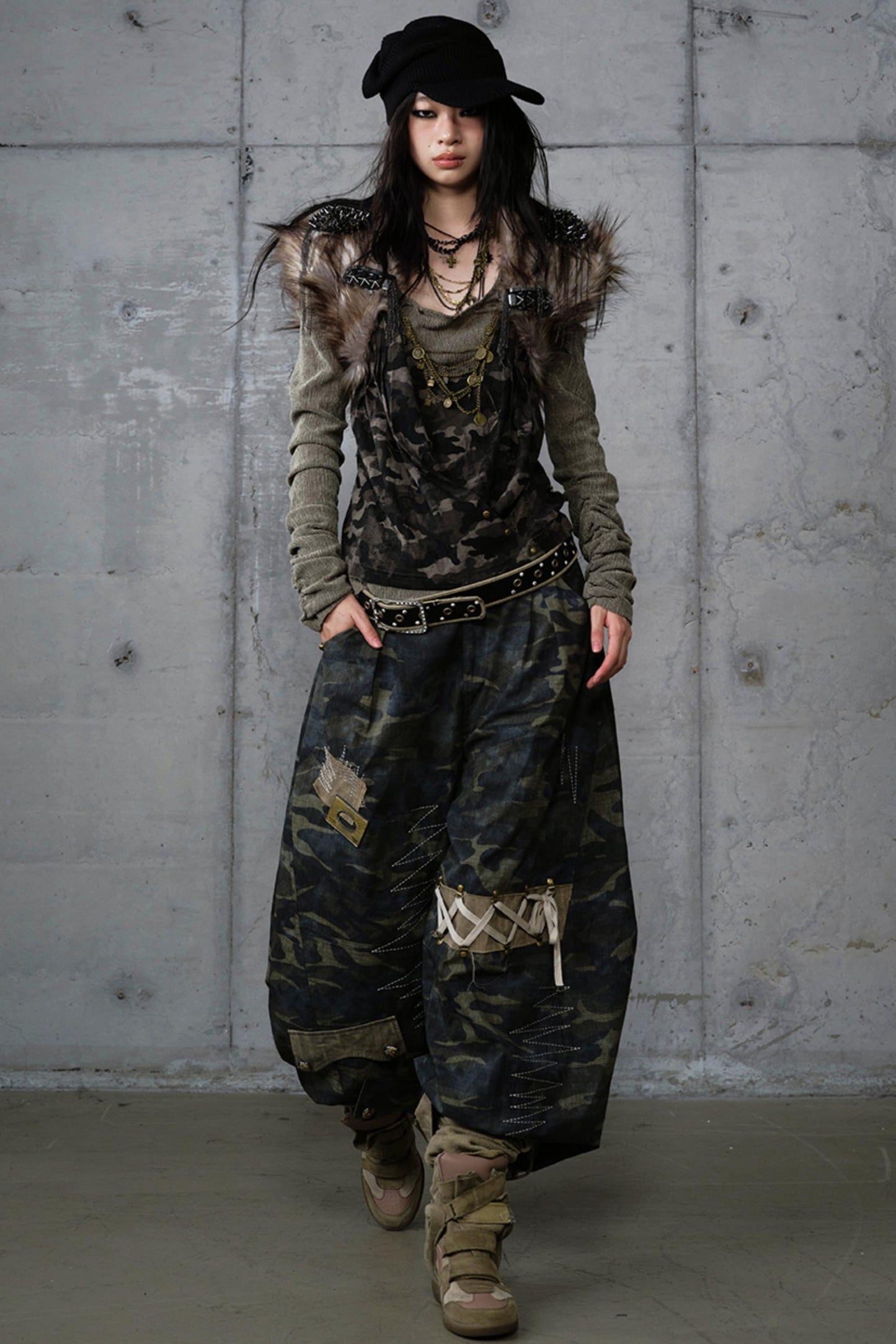 Heavy Industry Embroidery Camouflage Trousers
