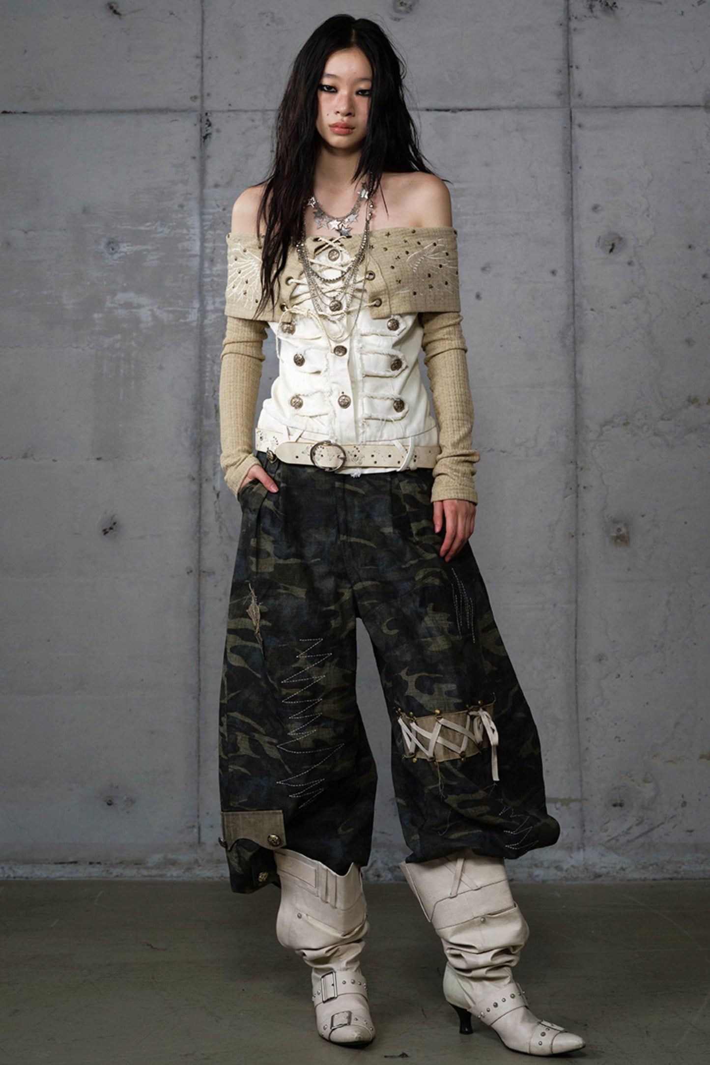 Heavy Industry Embroidery Camouflage Trousers