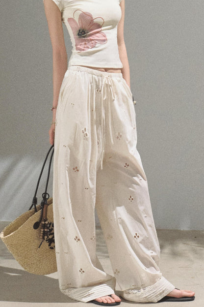 Self-Love Embroidered Summer Pants