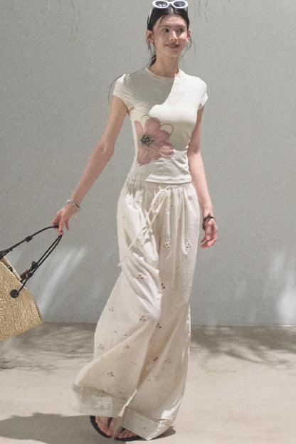 Self-Love Embroidered Summer Pants