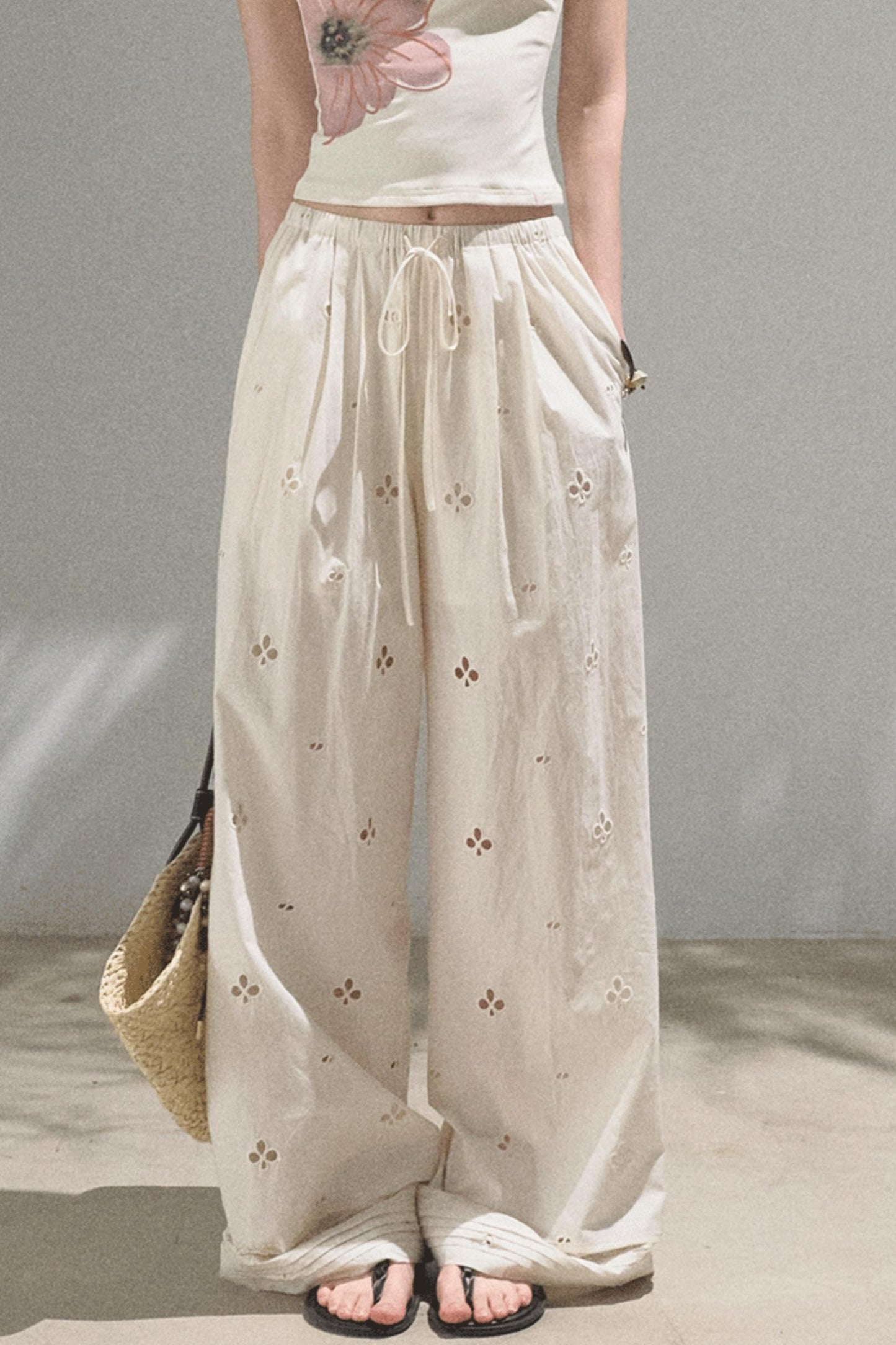 Self-Love Embroidered Summer Pants