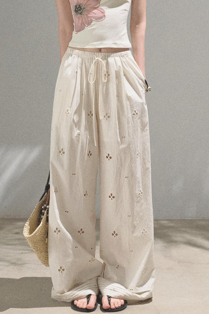 Self-Love Embroidered Summer Pants