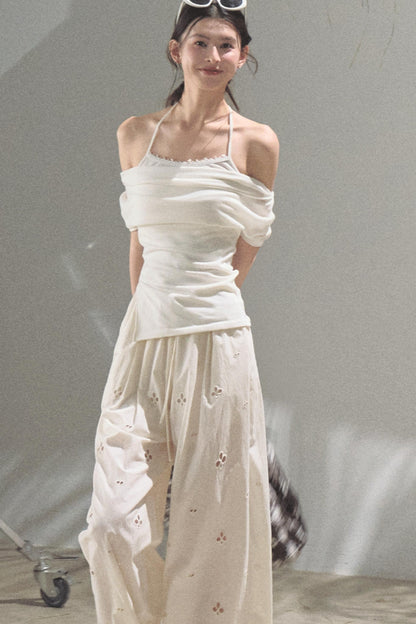 Self-Love Embroidered Summer Pants