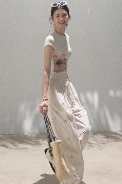 Self-Love Embroidered Summer Pants