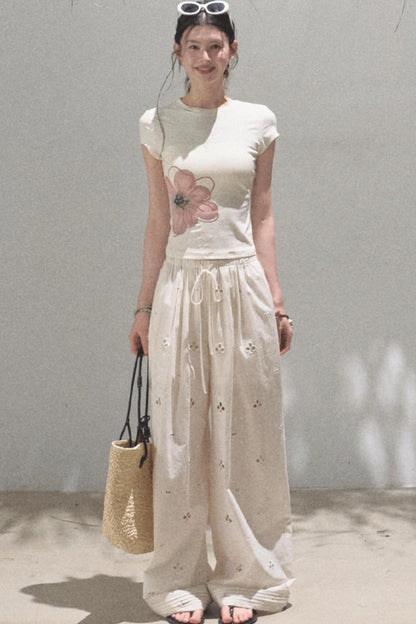 Self-Love Embroidered Summer Pants